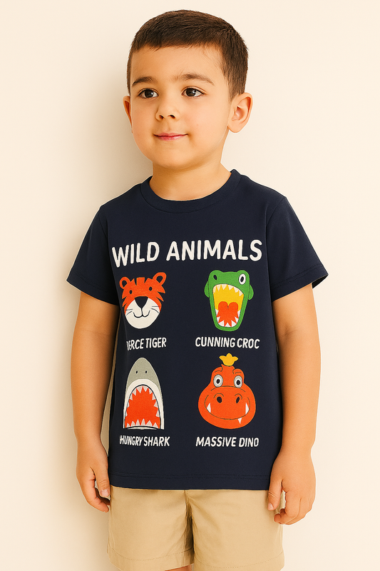 Wild Animals Graphic Navy Tee