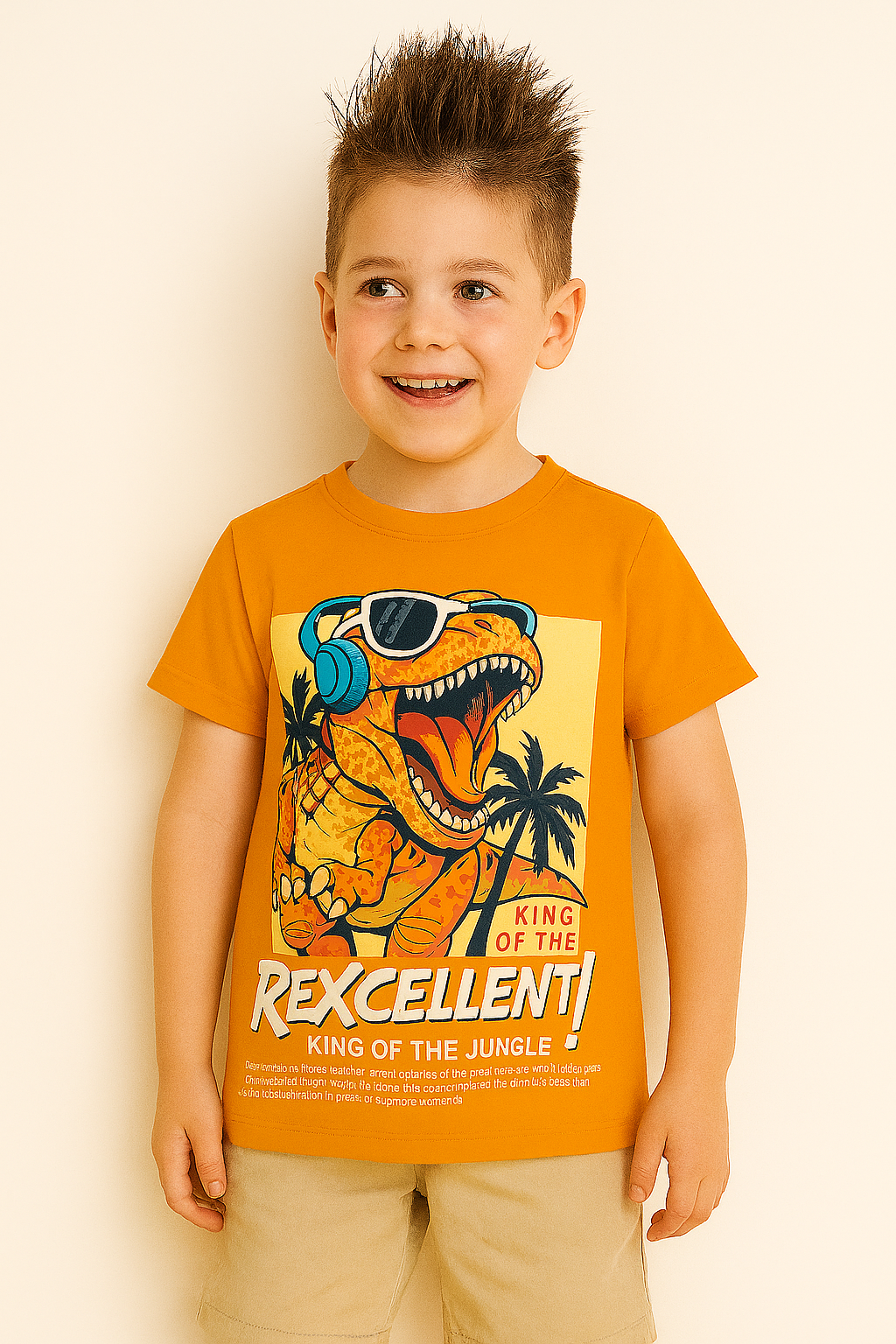 Rexcellent Dino King Orange T-Shirt