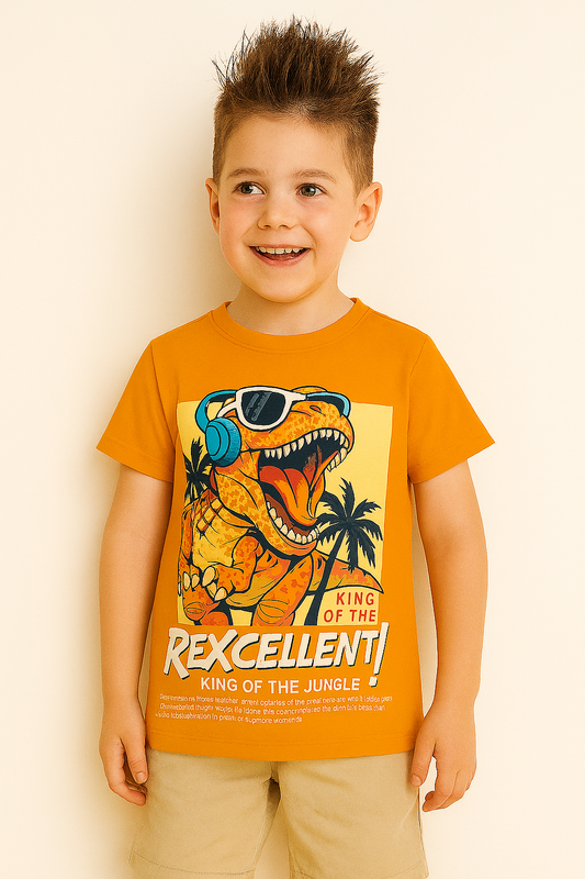 Rexcellent Dino King Orange T-Shirt