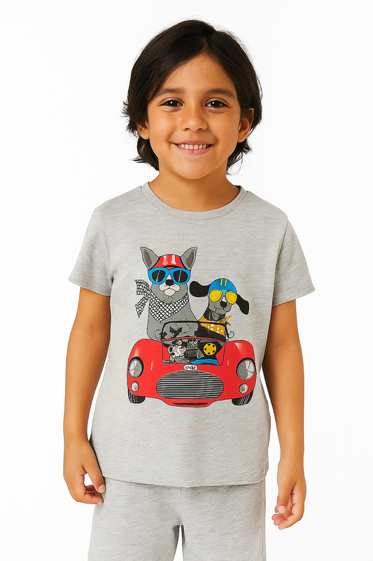 Cool Pups Road Trip Tee – Grey