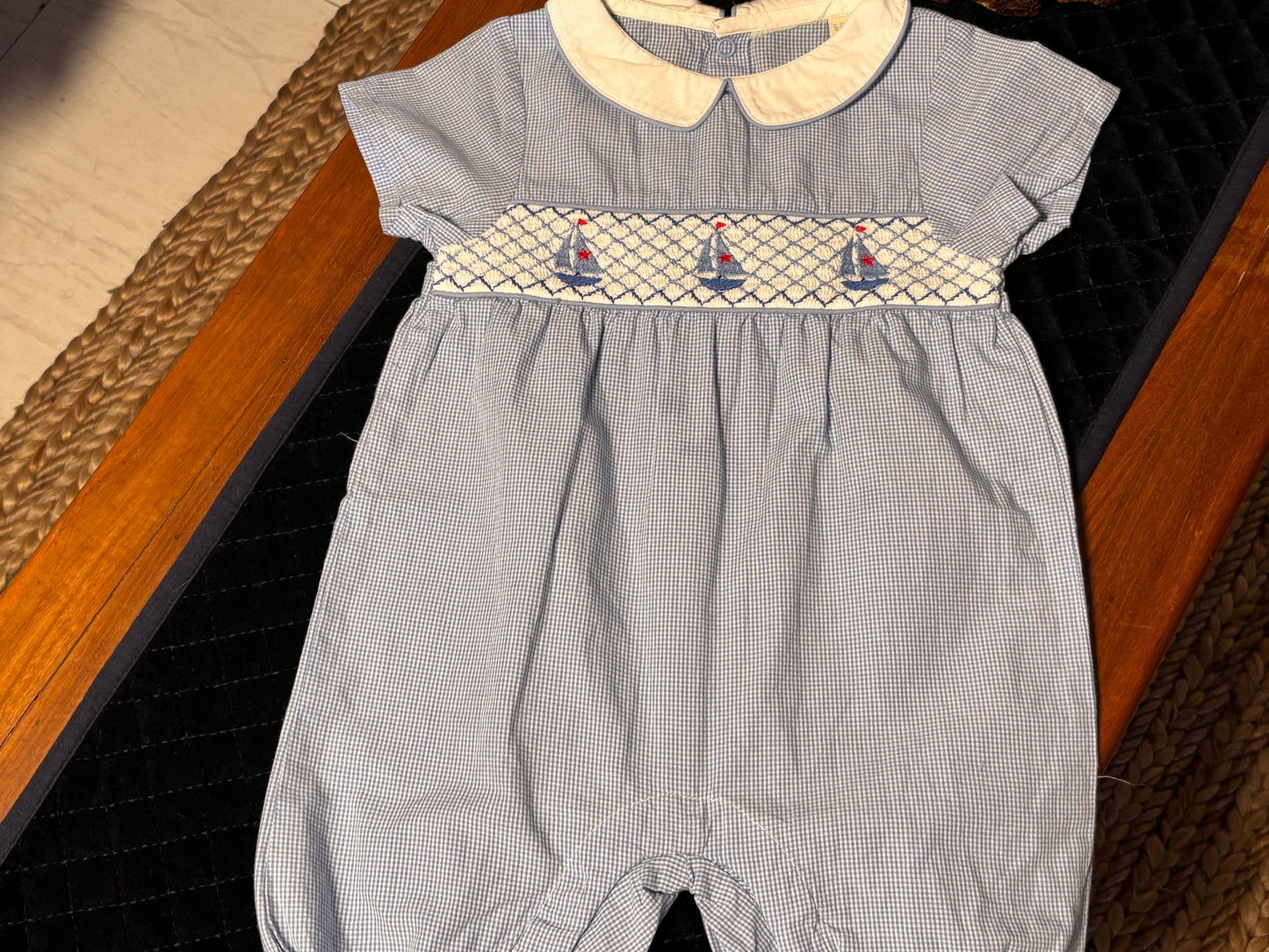 Seaside Smocked Sailboat Romper
