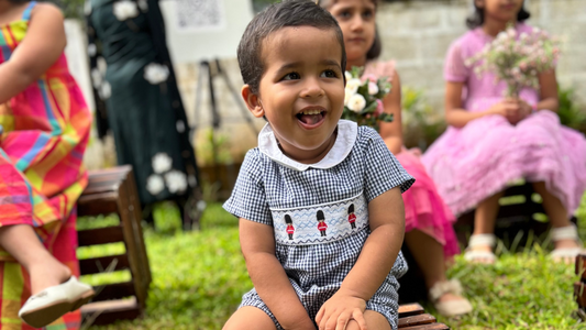 Royal Guard Smocked Gingham Romper