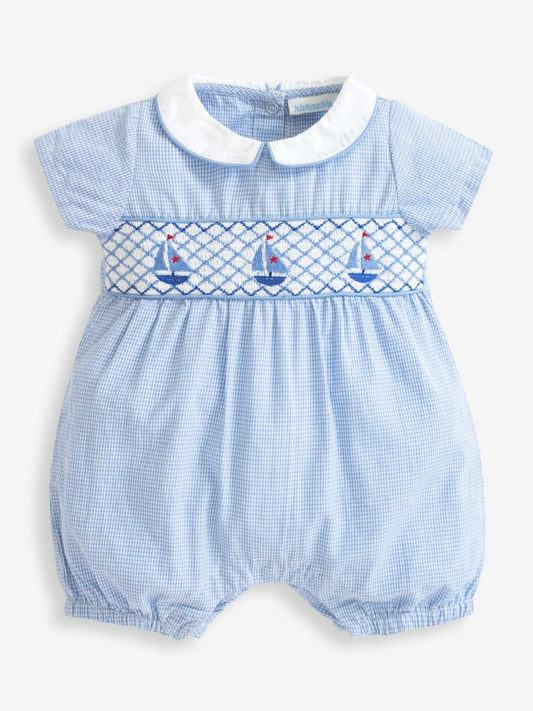 Seaside Smocked Sailboat Romper