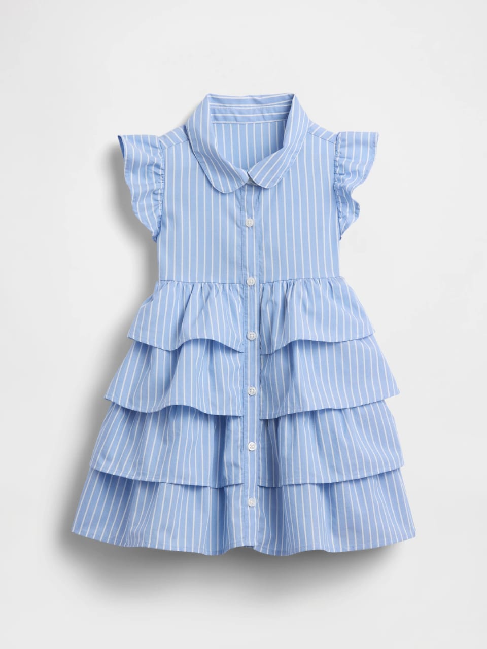 Sky Stripe Ruffle Tier Dress