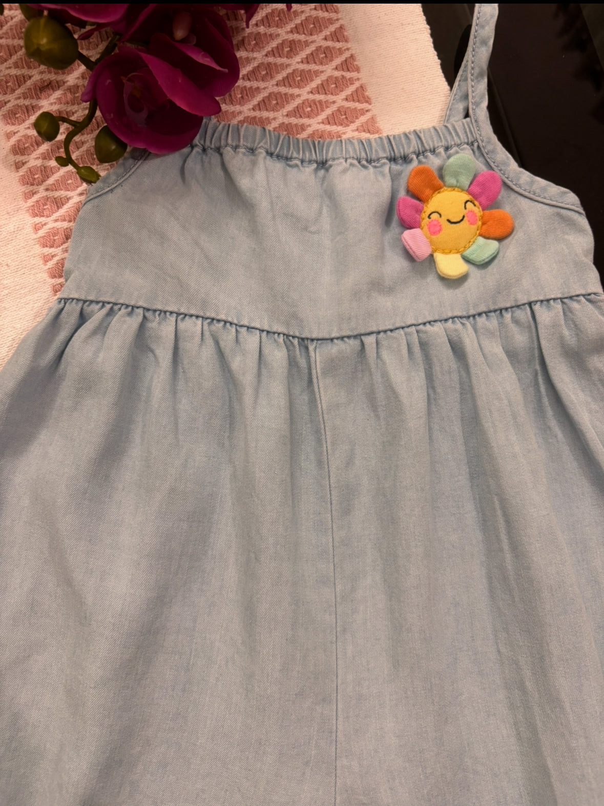 Happy Bloom Chambray Jumpsuit