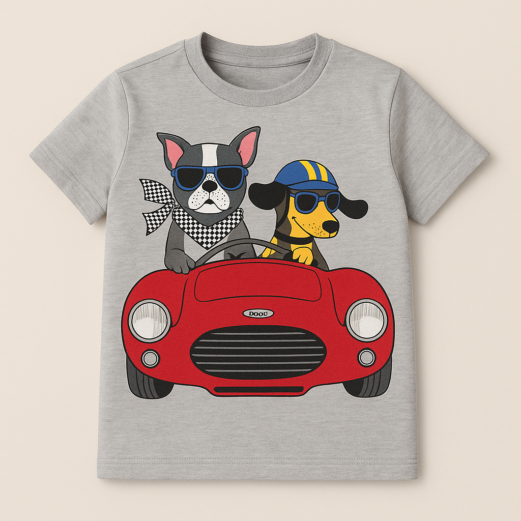 Cool Pups Road Trip Tee – Grey