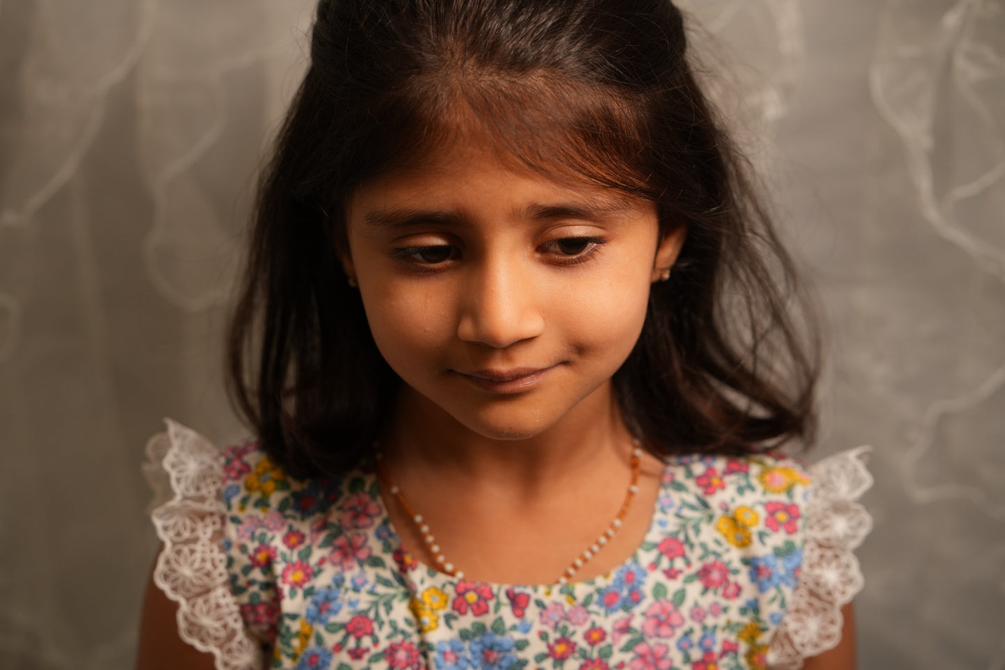 Cheerful floral cotton smocked dress