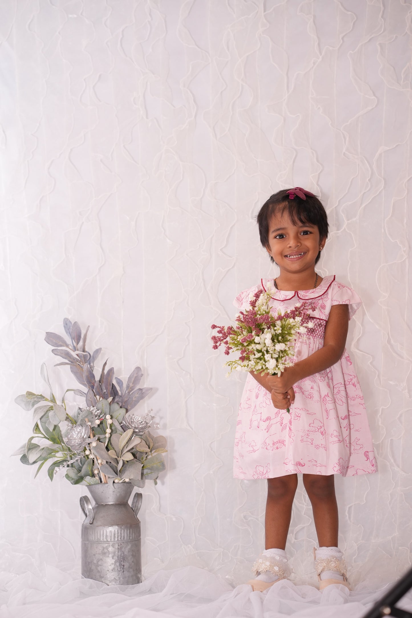 🌸 Berry Meadow Smocked Dress