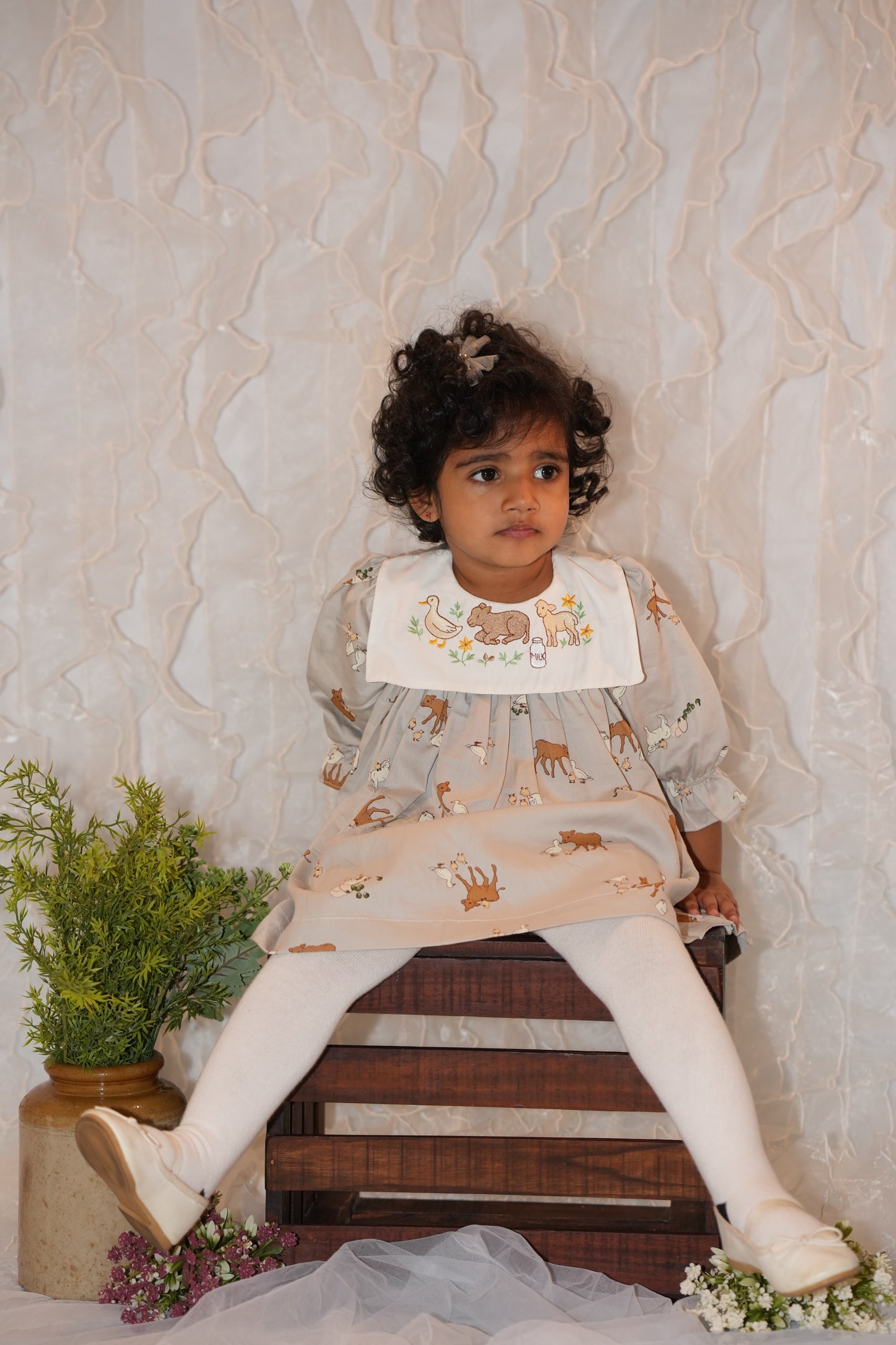 Soft cotton farm print dress