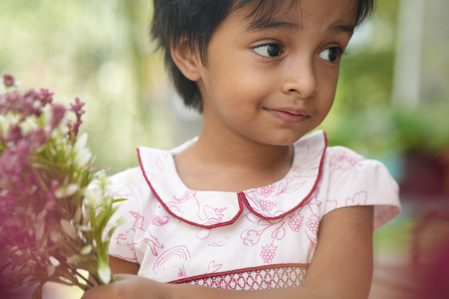 🌸 Berry Meadow Smocked Dress