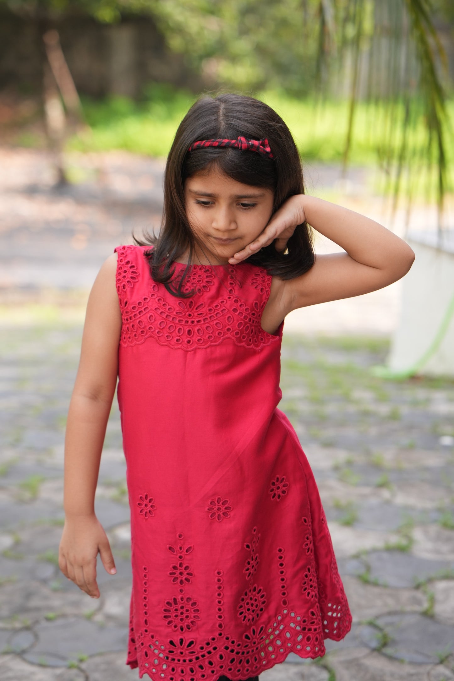 Ruby Blossom Eyelet Dress