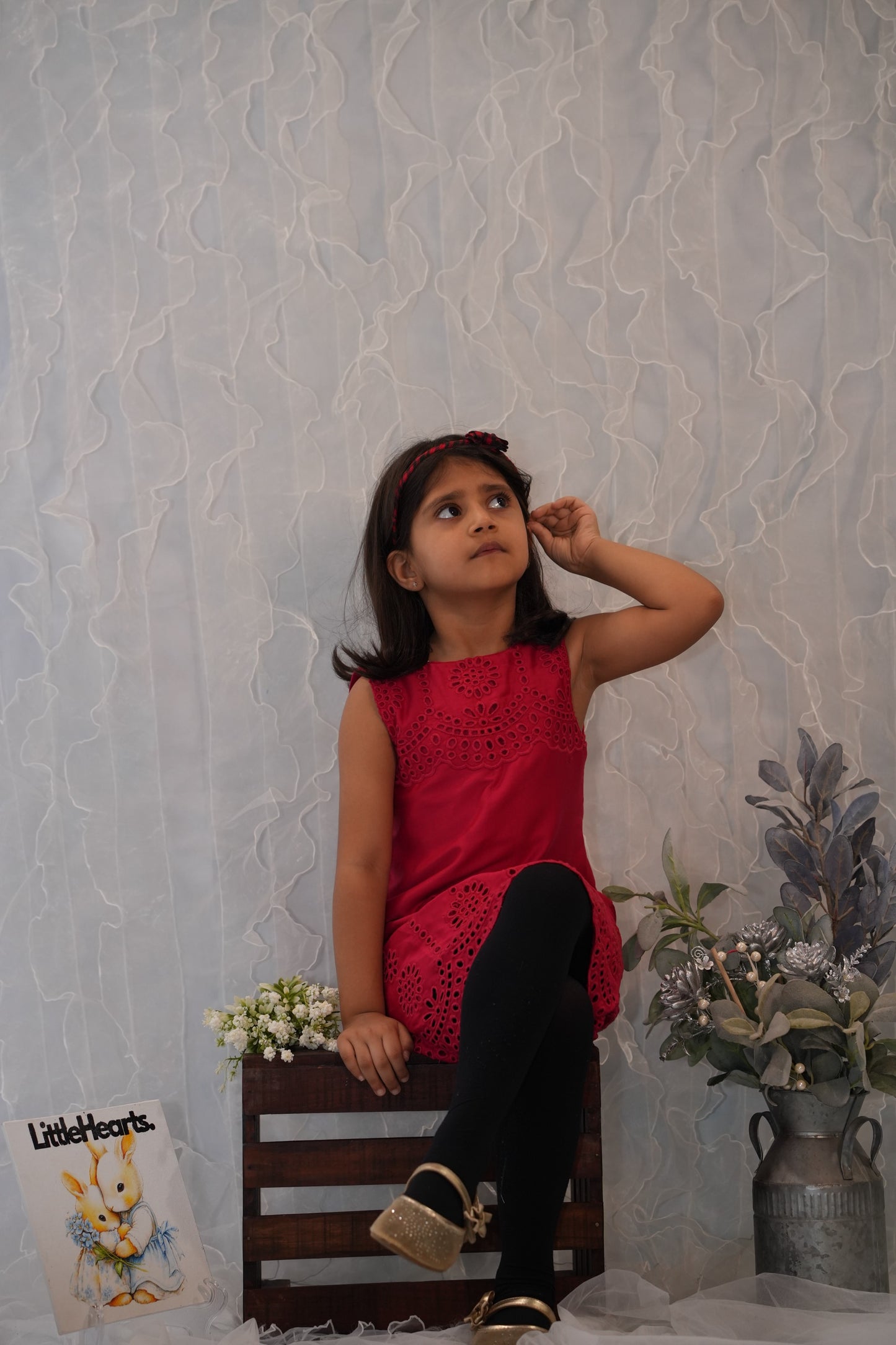 Ruby Blossom Eyelet Dress