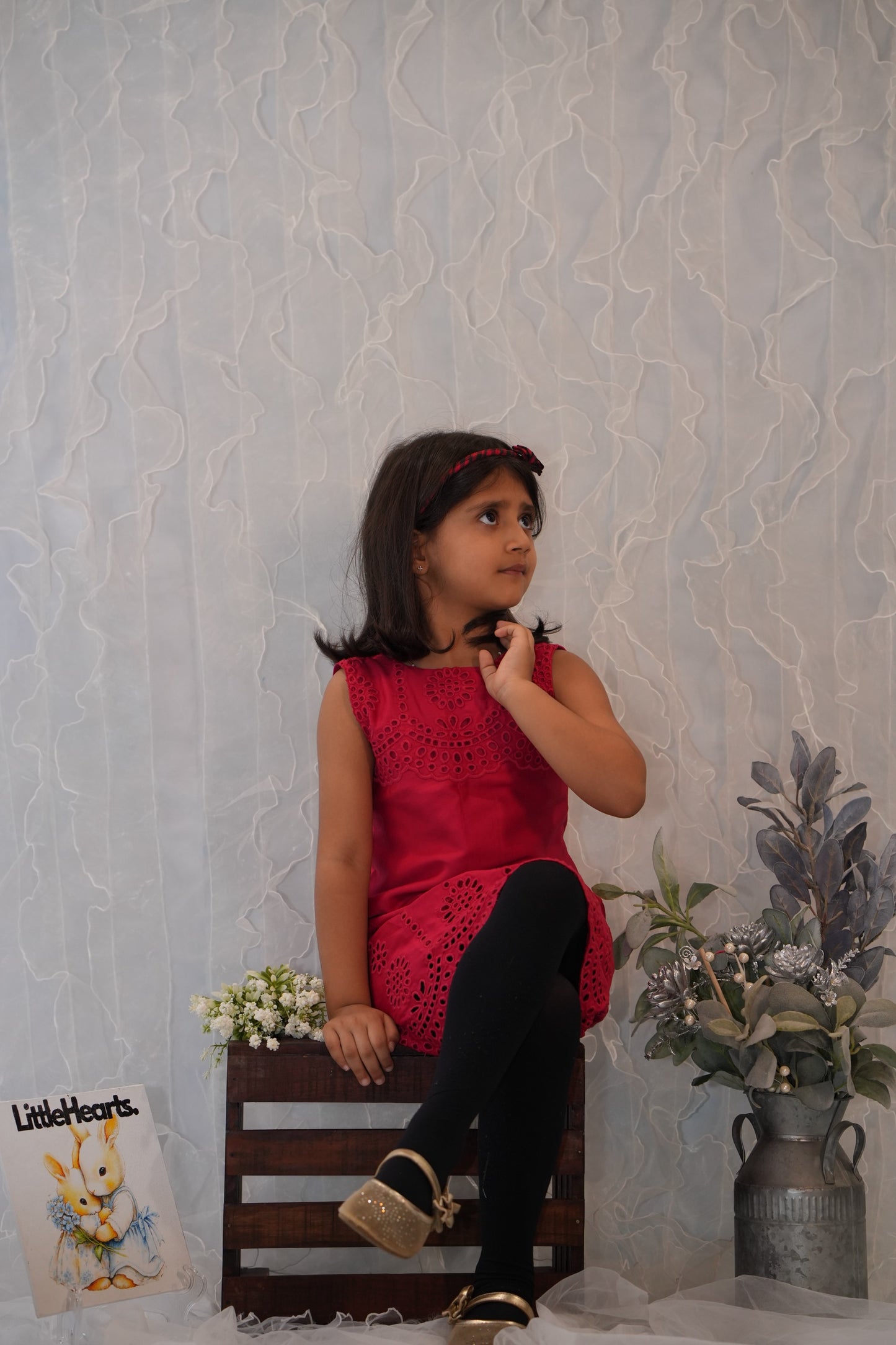 Ruby Blossom Eyelet Dress