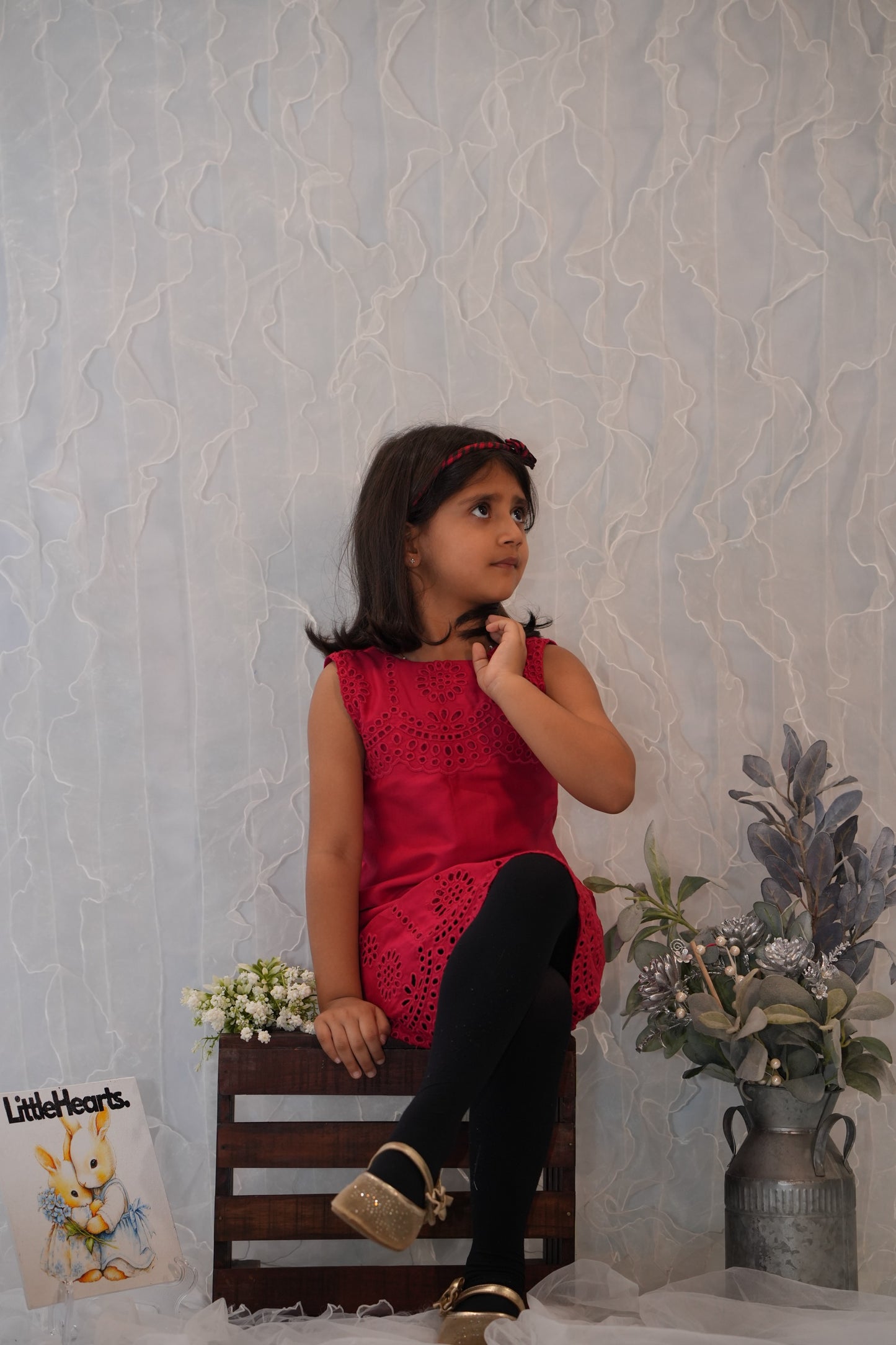 Ruby Blossom Eyelet Dress