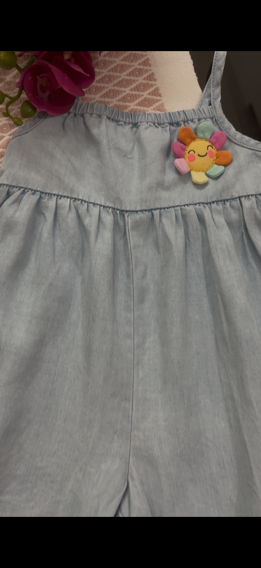 Happy Bloom Chambray Jumpsuit