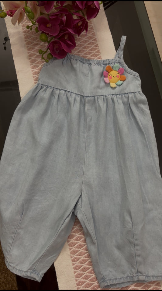 Happy Bloom Chambray Jumpsuit