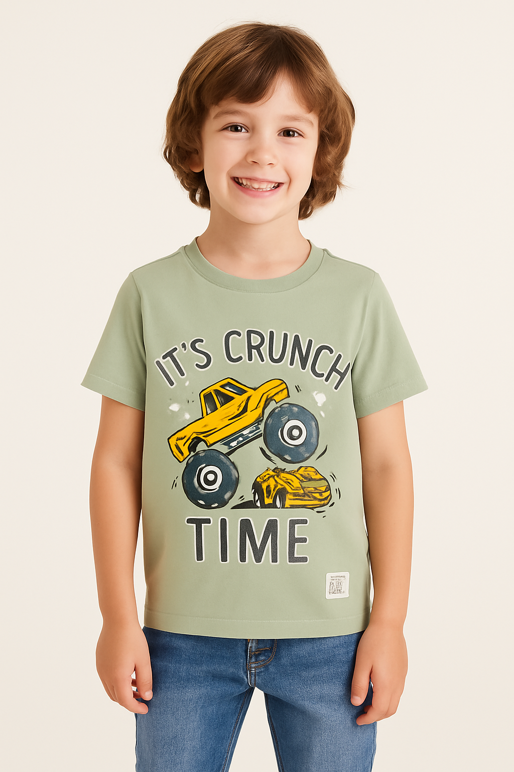 Monster Crunch Graphic Tee – Sage Green